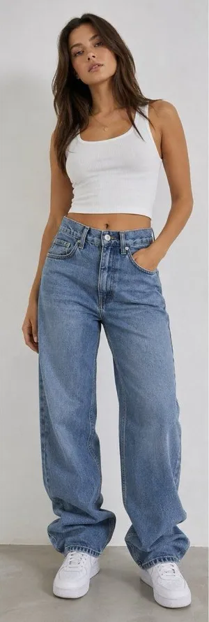 BDG Urban Outfitters High Rise Baggy Jeans Women’s Size 24 Blue 24x31 Grunge thumbnail 1