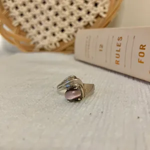 Purple Glass Faux Star Sapphire Silver Victorian Ring “Tabitha” Dark Femme Classic Jewelry thumbnail 7
