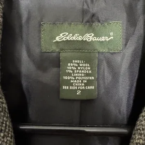 Eddie‎ Bauer Women's Tweed Wool Blend Blazer Brown Tan Sz 2 Academia Equestrian thumbnail 5