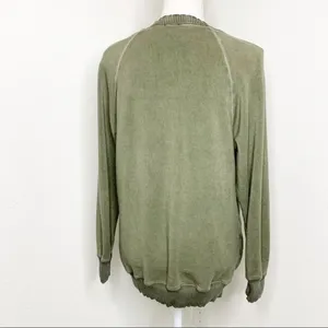 H by Bordeaux Soft Lightweight Bomber Jacket Zip Up Olive Green Size L thumbnail 6