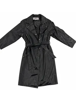 Vintage MALJUT Sportswear Long Coat M Black Cyberpunk 90s Trench Unisex thumbnail 2