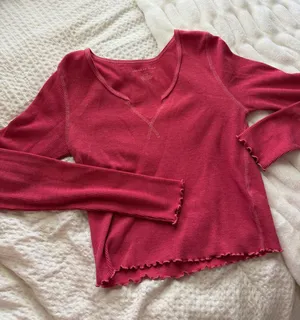 American Eagle Red Long Sleeve Top thumbnail 1