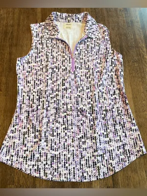 Jofit Quarter 1/4 Zip Golf Active Shirt Purple Pattern Sporty - Size S thumbnail 1