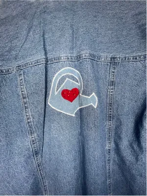 Bill Blass Vintage Long Sleeve Denim Shirt With Embroidered Spring Design thumbnail 6