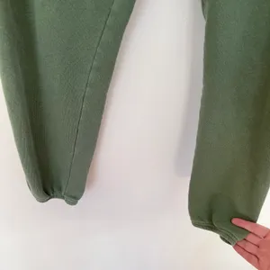 Vintage Terry Cotton Pull On Drawstring Sweatpant Joggers Green thumbnail 3