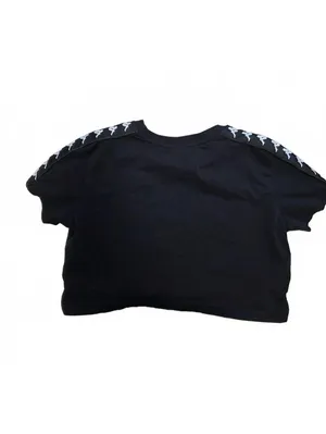 KAPPA Womens Cropped Top T shirt Size Small Black Knit Athletic Active jogger thumbnail 2