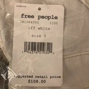 Free people white denim baggy overalls short jumper shortalls thumbnail 2