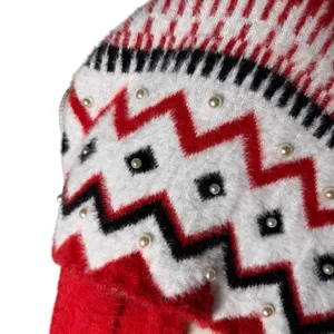 Boston Proper Pearl Embellished Scarf Red Multi thumbnail 3