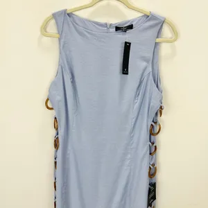 Lulus Decidedly Summery Light Blue Cutout Sleeveless O Ring Mini Dress XL NWT thumbnail 6