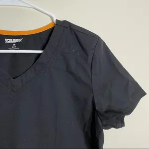 Scrubstar black scrub nurse top shirt‎ short sleeves pockets comfortable women’s thumbnail 2