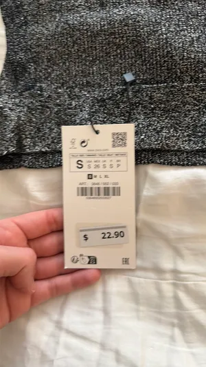Zara black knit sparkly crop tank top small thumbnail 3
