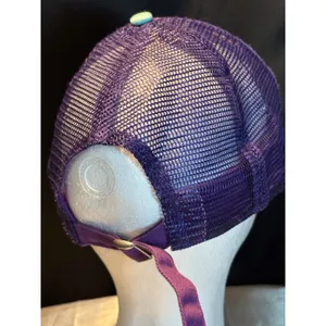 Kerrits Purple Floral Mandala Trucker Hat Mint Green Brim Mesh Snapback Cap thumbnail 4