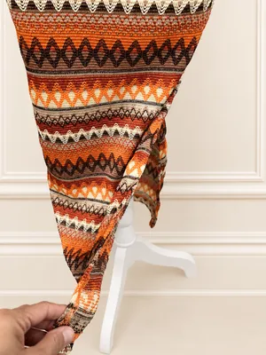 Y2K Boho Geometric Open-Knit Bodycon Maxi Dress Small Missoni Inspired Boho Chic thumbnail 4