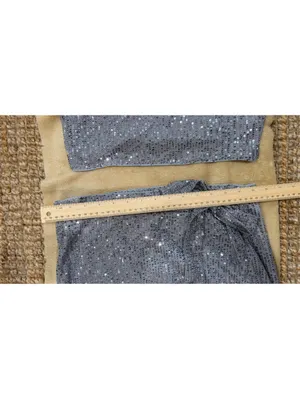 NWOT Size L Zip Back Crop Sequins Top Wrap Knot Side Skirt thumbnail 2