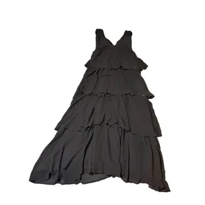 NWT Lulus SZ Large Amazing Evening Black Tiered Maxi Dress Formal Special Event thumbnail 7