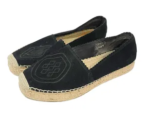 UGG Suede Heidi Loafer Perforated Espadrilles Black Platform Slip-On Size 9 thumbnail 1