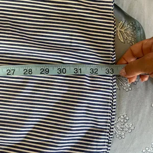 J.Crew Blue White Striped Midi Skirt Elastic Waist Cotton Blend Size M thumbnail 6