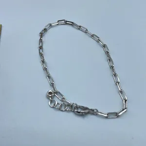 NWT Lucky Charm white gold dipped paper clip chain bracelet. thumbnail 5