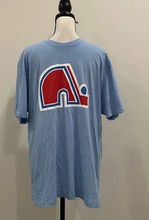 NHL Quebec Nordiques Tee Blue Size XL thumbnail 1