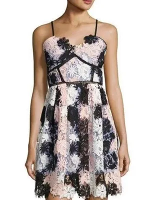 Romeo‎ & Juliet M $240 Dress Sundress Fit Flare Pink Crochet Lace Cocktail thumbnail 1