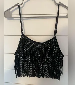Vestique Black Fringe Top thumbnail 4