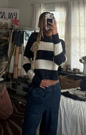 Navy And White Stripe Sweater thumbnail 1