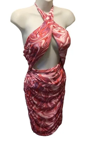 Princess Polly CHRISTOPH Mini Dress Sz. 12 Pink Retro Print BARBIECORE Summer thumbnail 1
