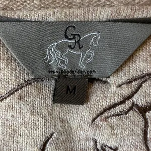 Good Rider Cashemere Tan Sweater Women’s | Embroidered Details Sz‎ Medium thumbnail 4