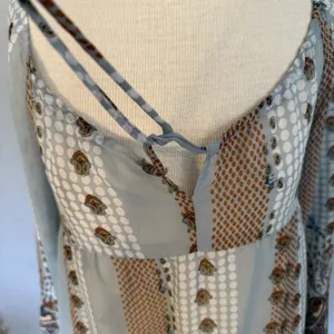 VTG Fire Los Angeles Dress Sz SMALL‎ Boho Peasant Fairy Sheer Festival Y2K Flowy thumbnail 10