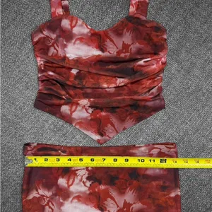 Red Marble Print Two Piece Set thumbnail 5