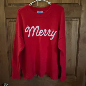 Red 'Merry' Christmas Sweater! Women’s size medium! thumbnail 5