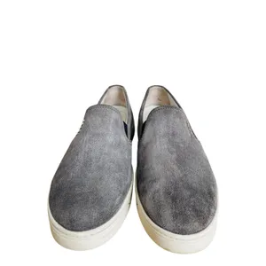 Prada Gray Suede Slip On Sneakers Womens 7 Leather Lined thumbnail 8