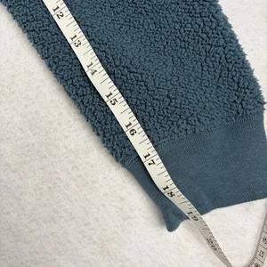 Abercrombie Fitch Sherpa Fleece Hoodie Kids 15/16 Blue Embroidered Winter Casual thumbnail 8