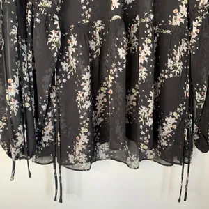 All Saints Eimar Cultivar Balloon Sleeve Sheer Floral Womens Top Size 4 Small thumbnail 5