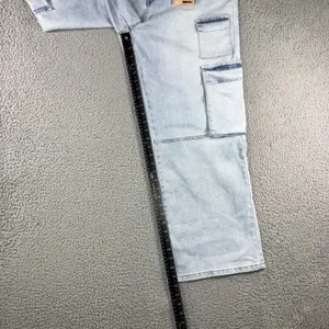 Love Cult Cargo Pants Women 1X 36x29.5 Wide‎ Leg Stretch Utility Denim Jeans NWT thumbnail 5