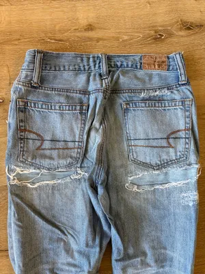 American Eagle Distressed Light Blue Jeans thumbnail 8