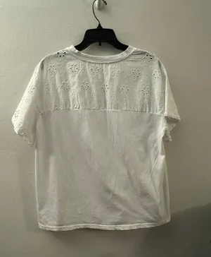 White Cotton Short Sleeve T-Shirt Large thumbnail 5