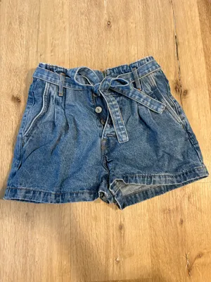 Abercrombie and Fitch Paperbag Tie Denim Jean Shorts thumbnail 2