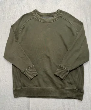 Aerie Green Crewneck Sweatshirt Oversized Pullover Size M thumbnail 1