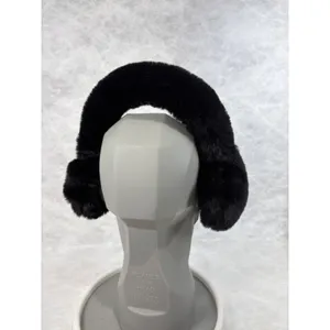Aspen Womens Faux‎ Fur Earmuffs Black Plush Winter Ear Warmers Accessory thumbnail 3