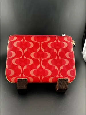 Coach Red Signature Wristlet Pouch thumbnail 2
