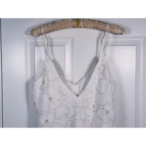 NWT Abercrombie Beaded Pearl Floral Mini Dress Size L White Bridal Event Party thumbnail 8