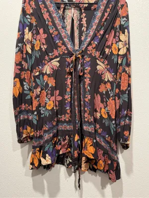 Free People Violet Hill Floral Tunic Mini Dress Size 10 NWOT thumbnail 5
