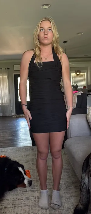 black halter hoco dress thumbnail 1