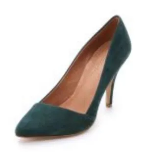 Madewell The Mira Suede‎ Point Toe Heels in Green Size 6 thumbnail 1