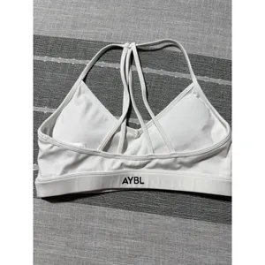 AYBL‎ White Sports Bra Strappy Back Medium Activewear Workout Gym Yoga thumbnail 2