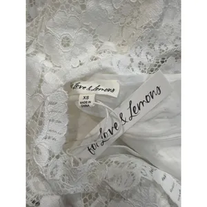 For Love & Lemons White Lace Mini Dress Spaghetti Strap Deep V Back XS NWT thumbnail 7