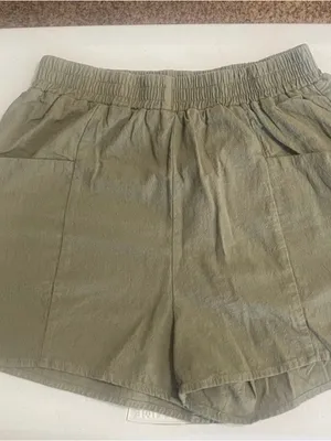 Cupshe Olive Green Athletic Shorts with Elastic Waist thumbnail 1