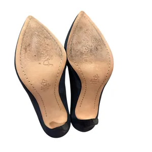 Alice + Olivia Stacey Bendet blue suede leather heels pumps 39.5 or 9 thumbnail 5