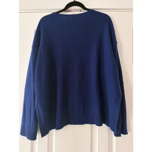 Pilcro Anthropologie Royal Blue 100% Cashmere V-Neck Sweater XL thumbnail 5